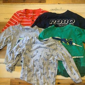 5 Pack Carter’s/Oshkosh Toddler Boy Long Sleeve T
